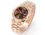PPM Factory Rolex DD 2836/3255 Movement 18K Rose Gold President Band Black Face Watch